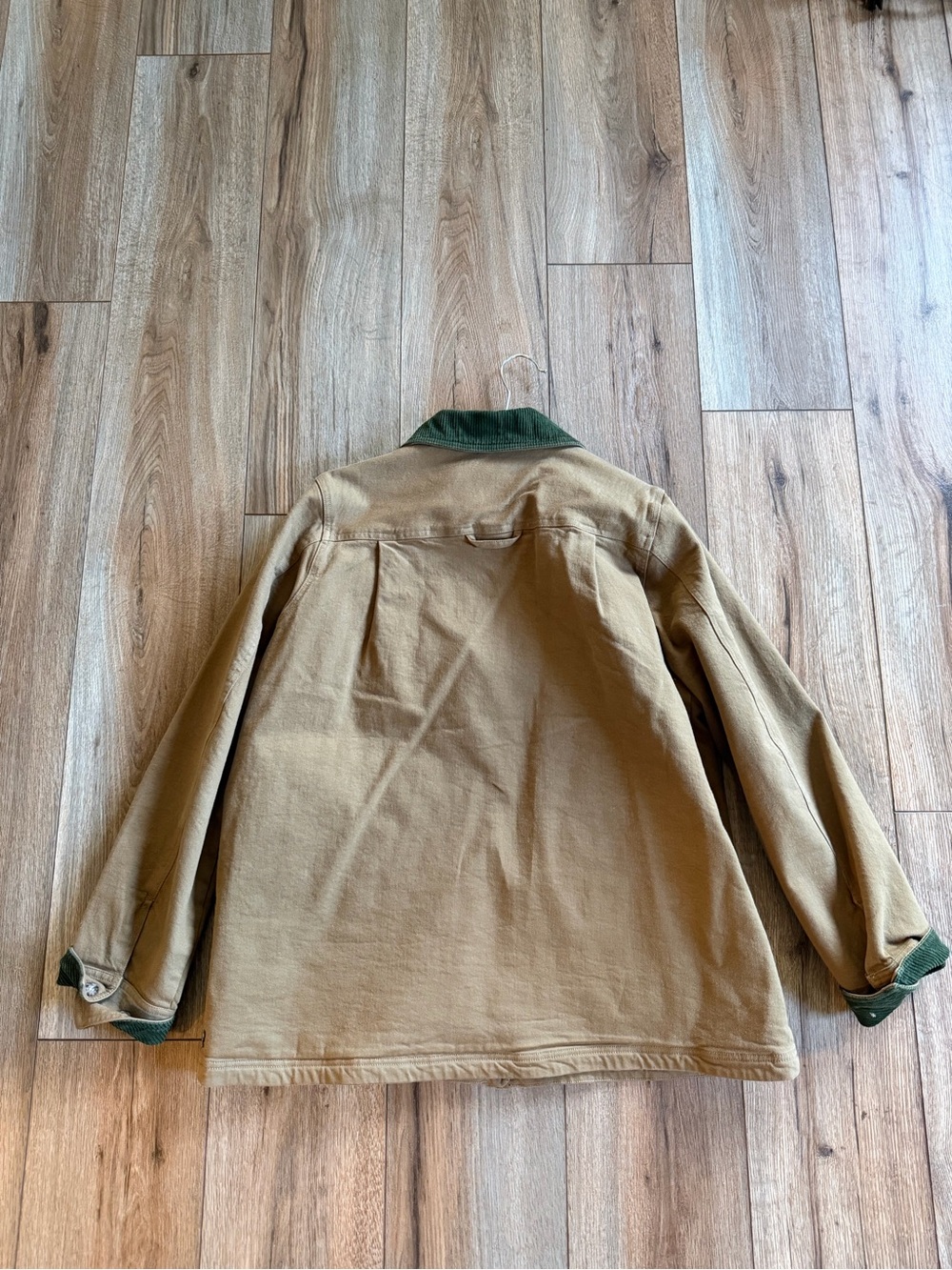 Toad&Co Tan Barn Jacket with Green Corduroy Collar - Picture 2 of 3
